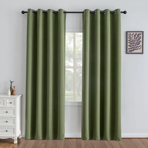 Miniatura 41 de IGEMAEVE Cortinas 100% opacas de 108 pulgadas de largo para dormitorio, juego de 2 paneles de cortinas opacas con bolsillo para barra y pestaña