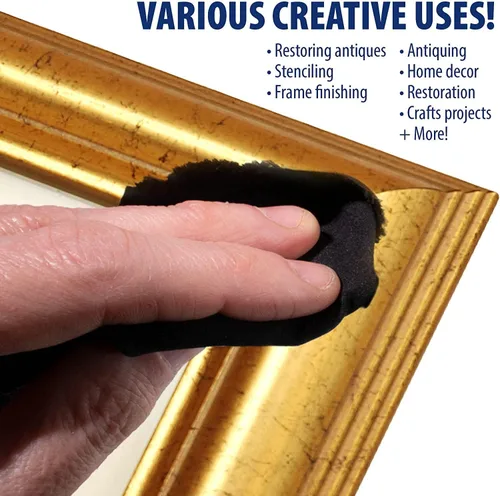 Miniatura 3 de Pinceles de cera Rub 'n Buff tonos dorados y Pixiss - hoja de oro, oro griego, oro antiguo (15ml) - Pintura de cera de dorado con brillo Paquete