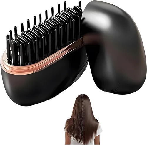 Mini alisador de pelo inalámbrico, control de temperatura de 3 velocidades y calentamiento rápido, herramienta de peinado portátil recargable 2 en