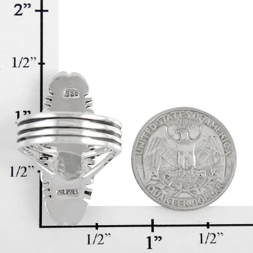 Miniatura 5 de Anillo de Plata de Ley con Turquesa Genuina y Piedras Preciosas (SELECCIONAR color)