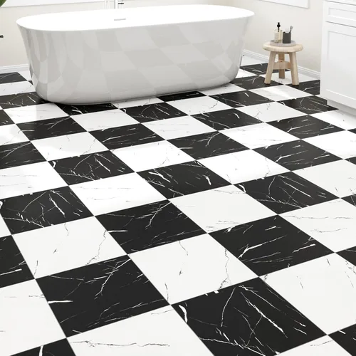 Miniatura 4 de Paquete de 30 azulejos de vinilo con patrón mate de 30 pies cuadrados, autoadhesivos de 12 x 12 pulgadas, para cocina, baño, lavandería, mármol
