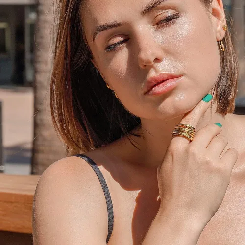 Miniatura 4 de CIUNOFOR Anillo de cruz de 0.539 in para mujer, anillo de compromiso chapado en oro rosa, plata, oro, grabado personalizado