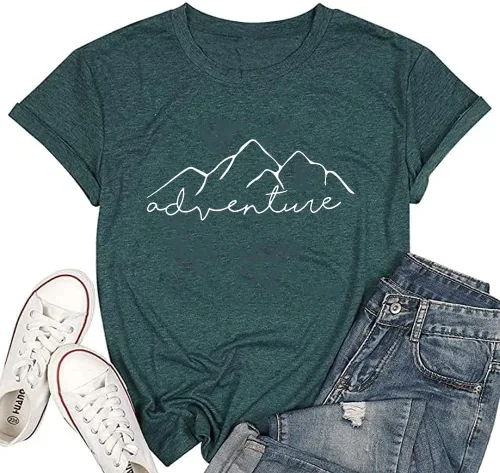 Camiseta sin mangas divertida para mujer, diseño gráfico de aventura de montaña, senderismo, campamento, atlética, divertida