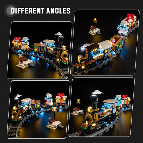Miniatura 3 de Nitemode Kit de luces compatible con Lego Holiday Express Train 10361, diseño de interruptor de encendido/apagado mejorado, incluye accesorios