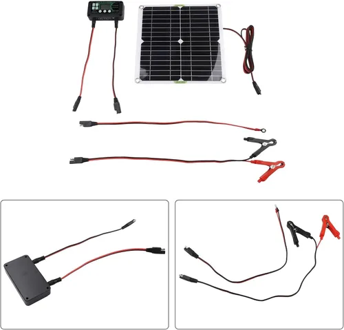 Miniatura 2 de Cargador solar Powercell de 12 V con controlador de 20 W, kit de panel de carga para coche, barco, RV, motocicleta, construcción de PET