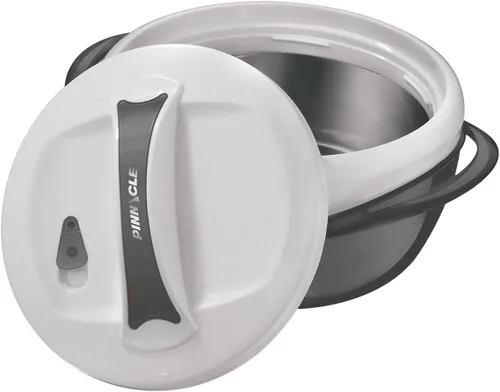 Pinnacle Cacerola Grande Aislada con Tapa de 3.6 cuartos. Elegante Olla Caliente Calentador/Enfriador de Alimentos - Tazón Térmico para Servir