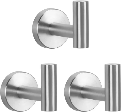 Miniatura 21 de NearMoon Ganchos para toallas de baño, soporte para bata de acero inoxidable 304, gancho resistente para baño, sala de estar, hotel, cocina, garaje