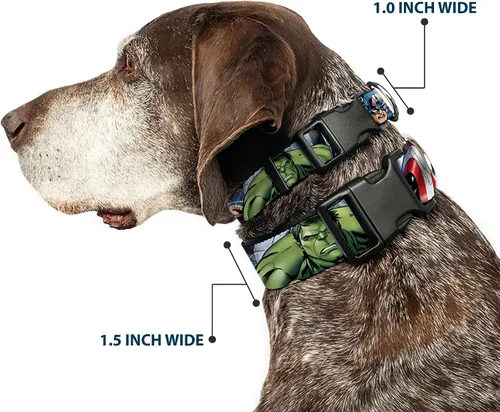 Miniatura 2 de Buckle-Down Marvel Avengers Marvel Avengers - Collar de plástico con clip de primer plano, tamaño pequeño, 9-15 pulgadas