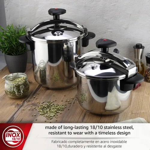 Miniatura 4 de MAGEFESA Star - Olla a presión de acero inoxidable de 14.8 cuartos de galón, funciona en todas las estufas (compatible con inducción), bloqueo