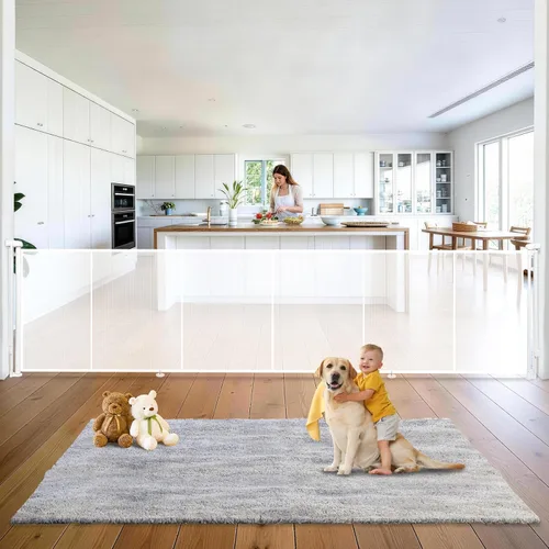Miniatura 17 de Puertas retráctiles para bebés de 236 pulgadas, puerta para perros extra ancha, puerta de seguridad para niños y mascotas de 42 pulgadas de alto