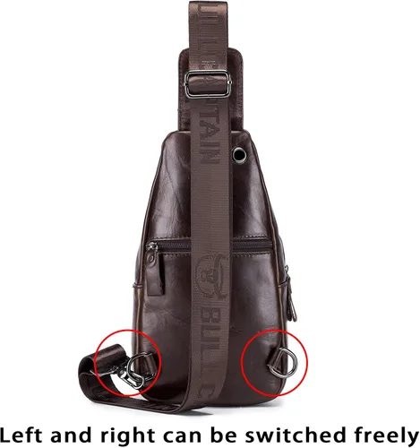 Miniatura 89 de LUKZIJAES Bolso bandolera de cuero genuino para hombre