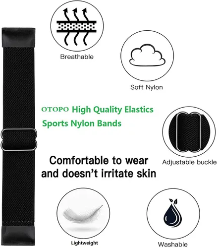 Miniatura 5 de OTOPO Banda elástica para Garmin Fenix 7X 6X 5X, Epix 2 Pro de 2.008 in, correas deportivas de nailon de 1.024 in de fácil ajuste rápido compatibles