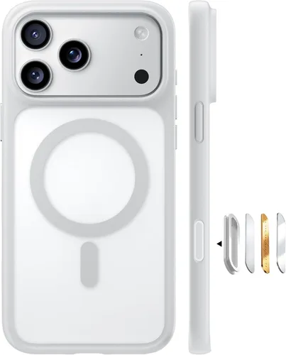 Miniatura 18 de TORRAS Funda ultra magnética para iPhone 15 Pro, [probada en 3 caídas de grado militar] [compatible con MagSafe], a prueba de golpes, translúcida