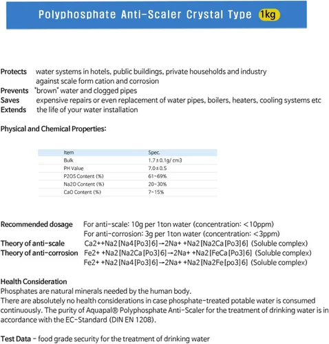 Miniatura 3 de FilterTech Cristal de silifos de polifosfato antiincrustante (5 ~ 0.591 in)