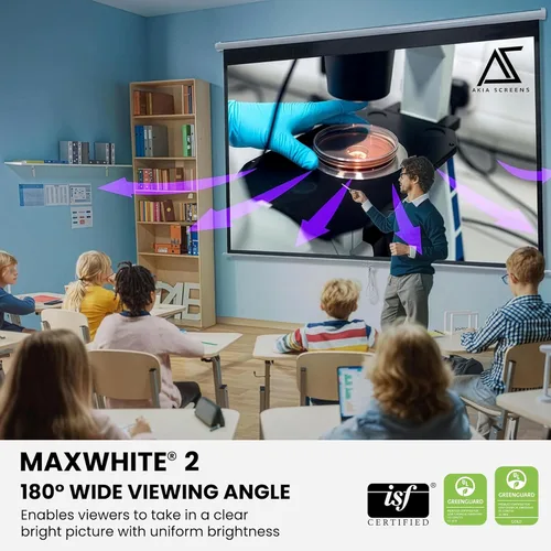 Miniatura 3 de Pantalla de proyector AKIA SCREENS de 100 pulgadas, pantalla de caída manual B 16:10 8K 4K HD 3D, montaje en techo y pared, pantalla de proyección