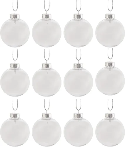 Miniatura 7 de Creative Hobbies - Adornos redondos de plástico transparente, 83mm, 12