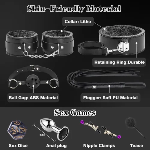 Miniatura 3 de Restricciones de Bondage BDSM para Juguetes de Adultos, 12 Piezas de Equipo de Bondage y Accesorios Juguetes Sexuales para Mujeres y Parejas