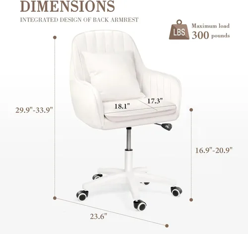 Miniatura 2 de Linda silla de oficina para el hogar, sillas de computadora ajustables, silla de oficina moderna, silla de maquillaje, silla giratoria de 360°