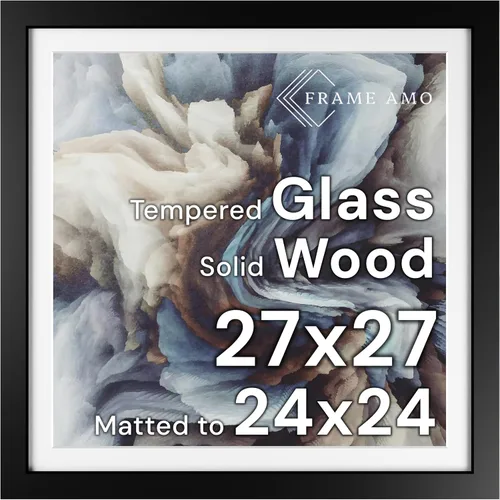 Miniatura 172 de Frame Amo Marco de póster de madera maciza de 13 x 19 pulgadas, color natural, tapete blanco para imagen de 11 x 17 pulgadas, parte frontal