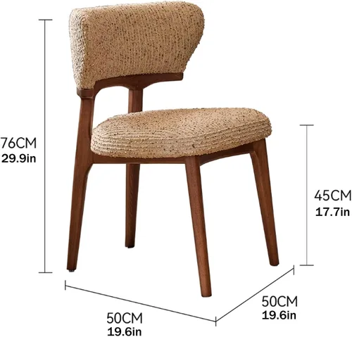 Miniatura 2 de Sillas de comedor retro, juego de sillas de comedor de madera, silla de cocina tapizada, silla de tocador de recepción, asiento sin brazos con Negro