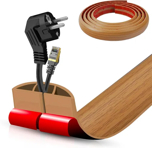 Miniatura 38 de Cubierta autoadhesiva para cables de suelo, gestión de cables de 3.3 pies, protector de tira de extensión para cables, evita tropiezos de cables