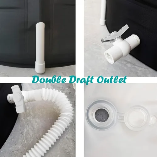 Miniatura 3 de Bañera portátil para adultos – Bañera de inmersión fría plegable con barril de ducha (diámetro 29.5 pulgadas x alto 21.6 pulgadas)