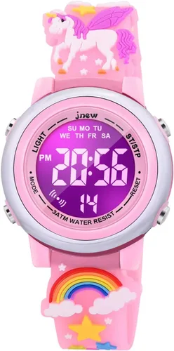 Relojes impermeables de dibujos animados 3D para niñas con alarma, los mejores regalos de juguetes para niñas de 3 a 12 años