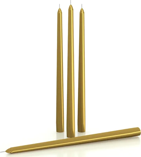 Miniatura 12 de CANDWAX Paquete de 4 velas cónicas blancas, sin goteo, de combustión lenta, sin perfume, de 12 pulgadas, ideales para mesa de comedor, candelabros