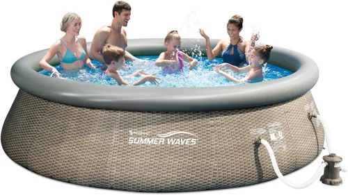 Miniatura 2 de Summer Waves Piscina inflable para exteriores de 14 pies x 36 pulgadas con bomba de filtro, escalera y cartucho de filtro