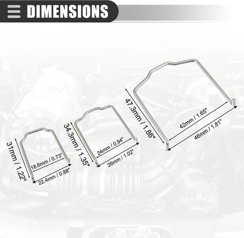 Miniatura 5 de Motoforti Resorte de Retención de Manguera de Radiador/Gancho de Herradura No.154 23/para BMW E39 E38 E60 E90/Metal/Tono Plateado/1 Juego