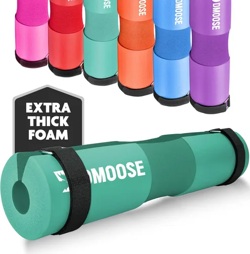 Miniatura 16 de DMoose Fitness Almohadilla de Barra para Empuje de Cadera, Sentadillas y Estocadas - Cojín de Espuma Gruesa Antideslizante para Soporte de Cuello