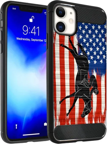Miniatura 12 de CasesOnDeck - Funda compatible con Apple iPhone 11 / iPhone XI (2019) de 6.1 pulgadas, funda delgada de fibra de carbono TPU para acentuar arañazos