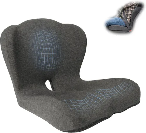 Cojín de asiento de espuma viscoelástica, cojín para silla de oficina con soporte lumbar para aliviar la presión de la espalda, cojín de asiento de