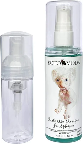 Kit de champú probiótico + dispensador de espuma para gatos Sphynx, limpiador suave sin perfume con pH equilibrado para razas sin pelo y pelo corto