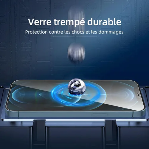 Miniatura 7 de NEW'C Paquete de 3 protectores de pantalla diseñados para iPhone 12 Pro Max (6.7 pulgadas), protección de vidrio templado mejorada, compatible