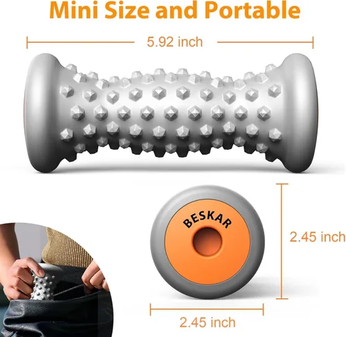 Miniatura 5 de BESKAR Rodillo Masajeador de Pies para Alivio de Fascitis Plantar, Rodillo Portátil para Masaje Profundo de Músculos, Dolor de Arco del Pie y Talón