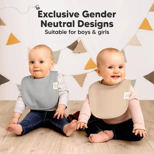Miniatura 6 de Paquete de 8 baberos orgánicos para niños y niñas, baberos de algodón suave para babear y dentición para bebés niñas y niños, extra absorbentes