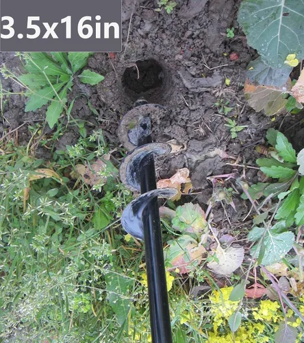 Miniatura 5 de TCBWFY Broca de taladro de jardín para plantar de 1.6 x 16.5 pulgadas y 3.5 x 16 pulgadas, herramienta de maceta resistente para cavar agujeros