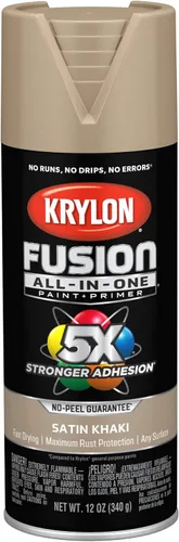 Krylon Fusion - Pintura en aerosol adhesiva todo en uno para uso en interiores y exteriores, 12 onzas, color caqui