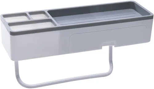 Estante de esquina para ducha, baño, estantes flotantes, soporte para toallas de baño, estantes ajustables, riel para colgar en la pared, para