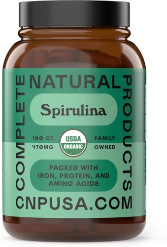 Cápsulas de polvo de espirulina verde azul hawaiano pura, cápsulas de 470 mg, 100 píldoras, sin OMG, naturales