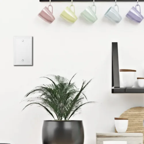 Miniatura 5 de OKAWYC Cubierta Individual de Interruptor de Luz en Blanco Luca Placa de Pared de Metal, Paquete de 4 Blanco 1 Gang, Cubierta de Interruptor de Luz