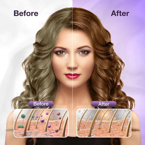 Miniatura 2 de Leorx Champú 3 en 1 para teñir el cabello marrón, color para refrescar el cabello, coloración herbaria instantánea para mujeres y hombres, 16.9