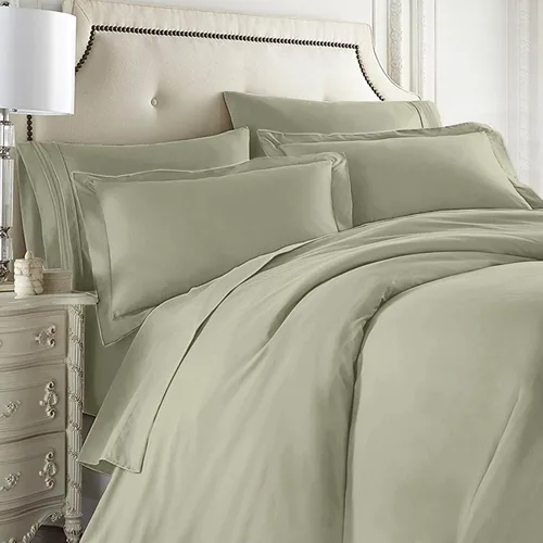 Miniatura 7 de Clara Clark Juego completo de ropa de cama de 5 piezas que incluye sábanas bajeras y planas, funda de edredón, fundas de almohada, individual, verde