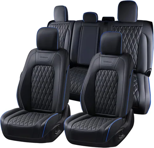 Miniatura 9 de Coverado Funda de asiento de cuero, ajuste personalizado para fundas de asiento Ford F150, fundas de asiento para camioneta Ford F150 impermeables