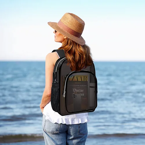 Miniatura 3 de HEEYA Mochila transparente resistente para seguridad, deportes, trabajo, viajes, estadio