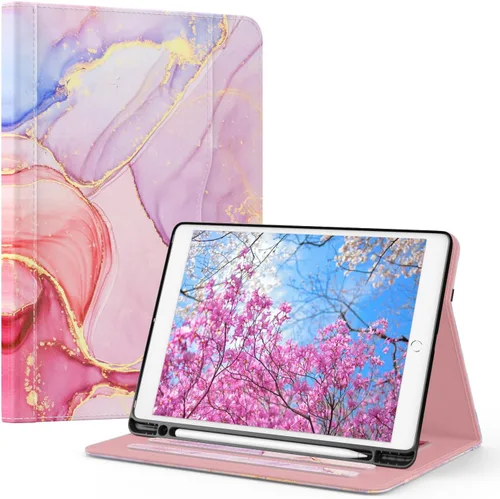 Miniatura 21 de OKP Funda para iPad de 9ª generación 2021/8ª generación 2020/7ª generación 2019 de 10.2 pulgadas, funda con visión multiángulo, cuero PU con soporte