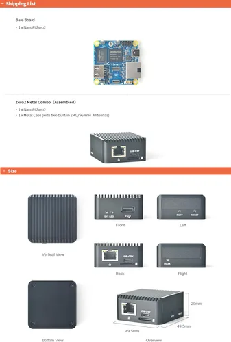 Miniatura 5 de NanoPi Zero2 Mini enrutador WiFi, computadora portátil GigE rápida, 1 GB/2 GB LPDDR4X RAM Rockchip RK3528A SoC, decodificador 4K H265/H264, puerto