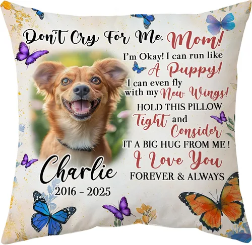 Miniatura 10 de Hyturtle Almohada personalizada para mascotas con inserto de 12 x 12 pulgadas impreso de doble cara, almohada para perros con imagen, almohadas