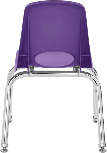Miniatura 10 de FDP - Silla escolar apilable de 12 pulgadas, asiento apilable para estudiantes con patas de acero cromado y deslizadores giratorios de nailon